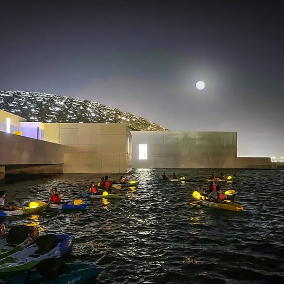 Full moon kayak tour at louvre Abu Dhabi Water Sports