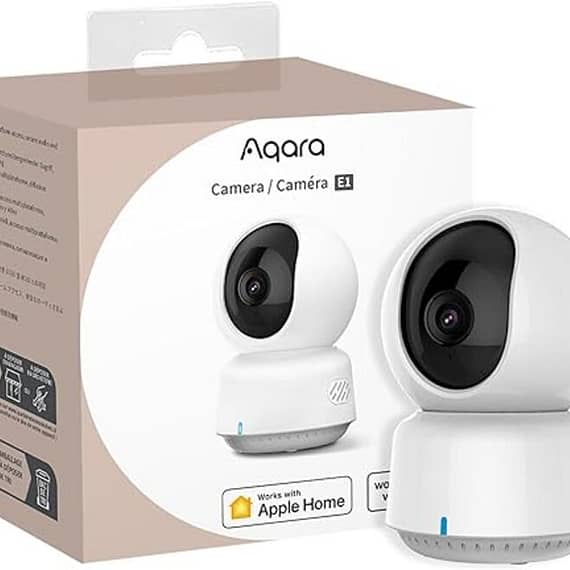 Aqara  Aqara 2K Indoor Security Camera E1Pan TiltHomeKit Secure Video Indoor Camera Two-Way Audio Night Vision Person Tracking Wi-Fi 6 Plug-in Cam Supports H-