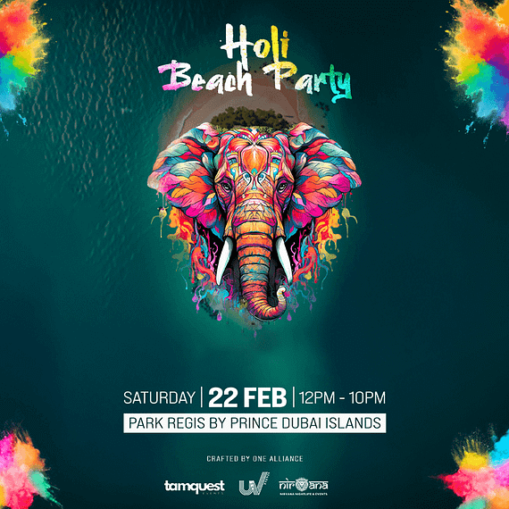 Holi Beach Party 2025 - Dubai's Most Colorful Celebration! Holi Events