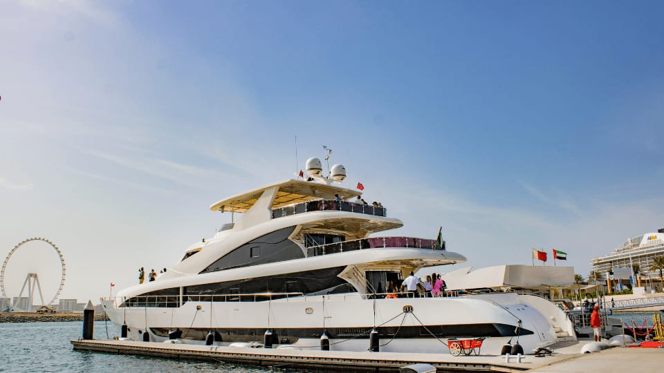 Dubai Harbour Superyacht Experience with Live station & Drinks - Boat Tours and Cruises