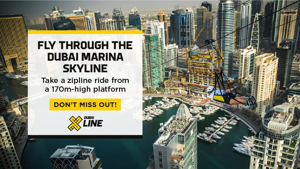 XLine Dubai Marina - The Longest Urban Zipline in The World - XDubai Attractions